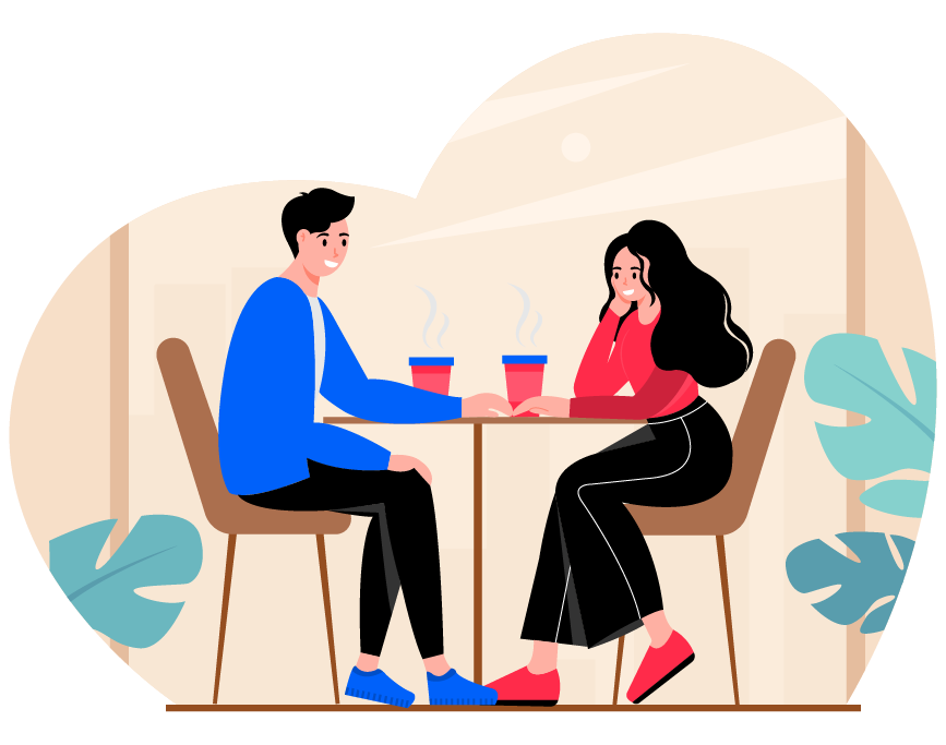Couple at restaurant