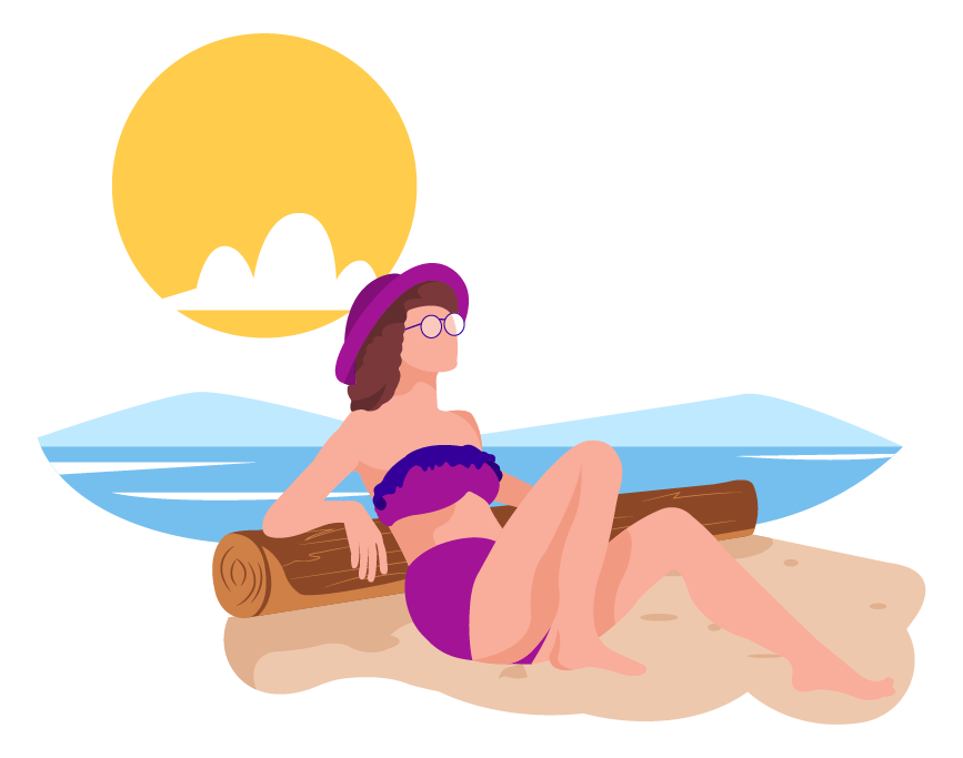 Girl sunbathing at beach