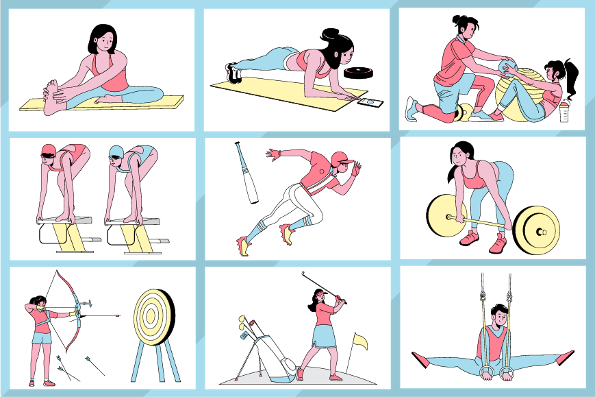 Sports and fitness illustrations