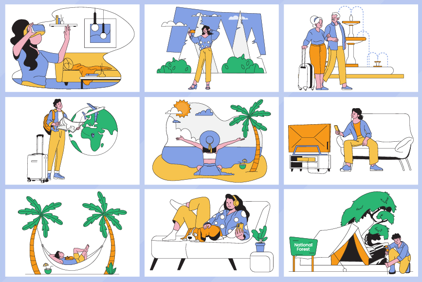 Travel and leisure illustrations