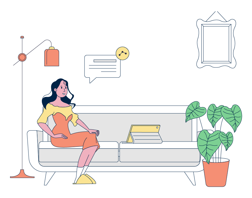 Download Person Sitting On Their Sofa And Working V3 Svg Illustration 